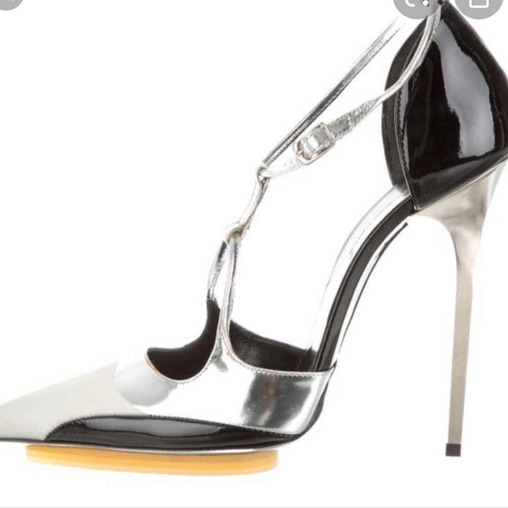 Balenciaga Leather T-strap Platform Heels